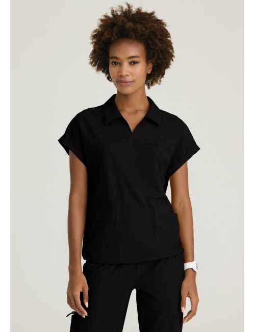 Blusa médica para mujer con cuello redondo - Skechers "RIP STOP" (SKT284)
