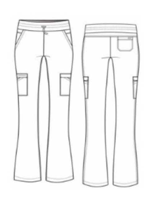 Pantalón médico de mujer con 5 bolsillos y cintura de malla - Skechers "RIP STOP" (SKP712)