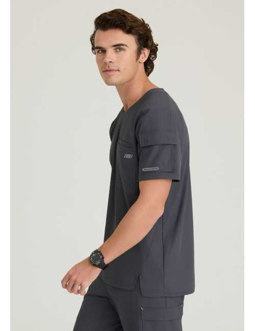 Men's medical scrub top, 3 pockets - Skechers "RIP STOP" (SKT277)