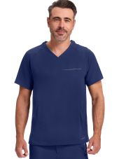 Blusa médica de hombre con cuello en V "STEVEN" - Healing Hands (HHE2382)