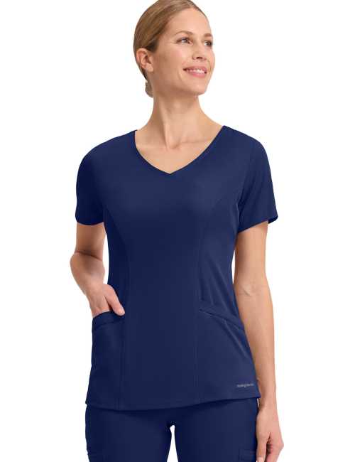 Blusa médica de mujer con cuello en V "SKYLER" - Healing Hands (HHE2285)