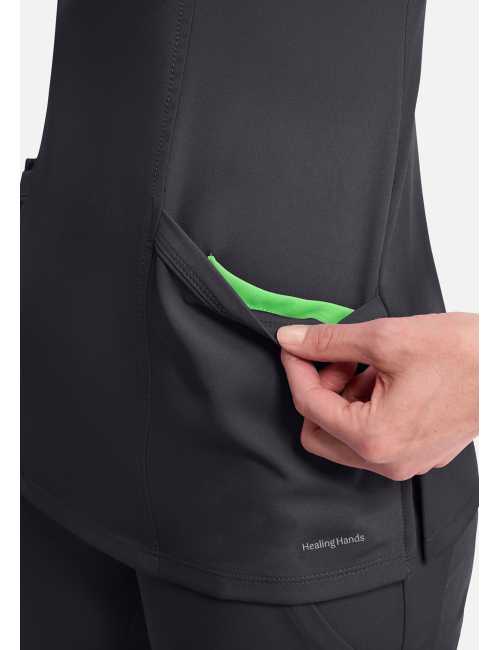 Blusa médica de mujer con cuello en V "SKYLER" - Healing Hands (HHE2285)