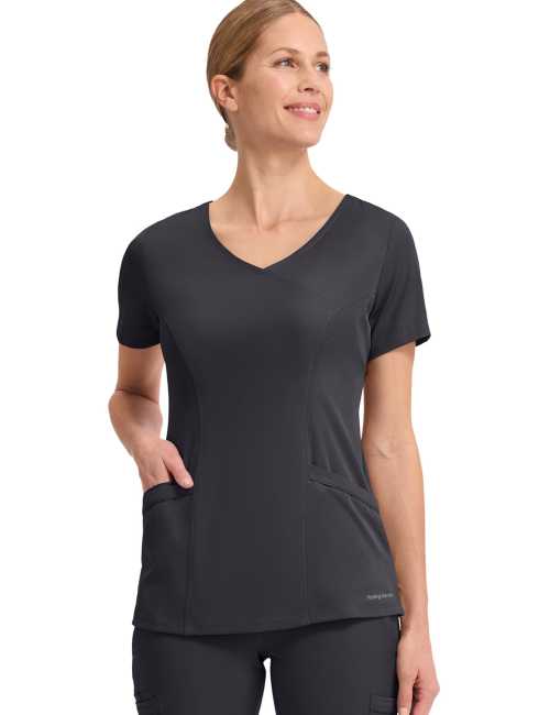 Blusa médica de mujer con cuello en V "SKYLER" - Healing Hands (HHE2285)