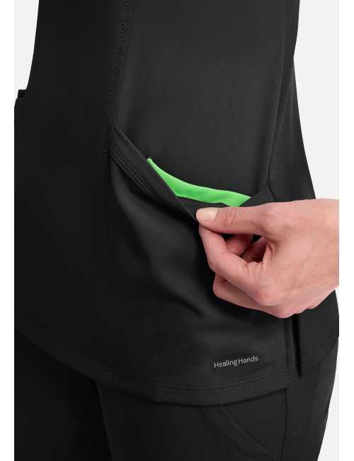 Blusa médica de mujer con cuello en V "SKYLER" - Healing Hands (HHE2285)