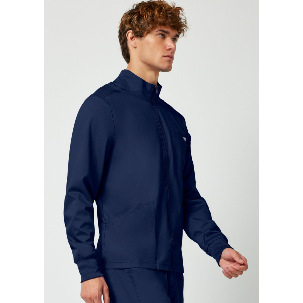 Veste médicale homme avec fermeture éclair à l'avant (WWE320)