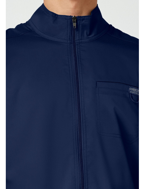 Veste médicale homme avec fermeture éclair à l'avant (WWE320)