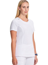 Bata médica antimicrobiana para mujeres Cuello redondo, Cherokee, Colección "Infinity" (2624A)