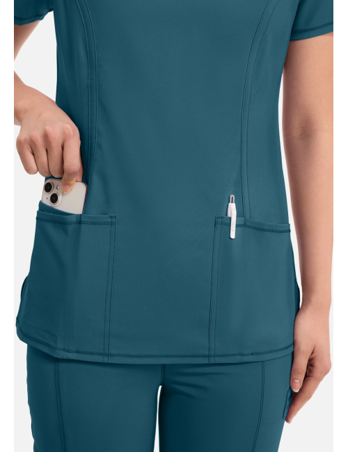 Women's Antimicrobial Medical Gown Round Neck, Cherokee, "Infinity" Collection (2624A)