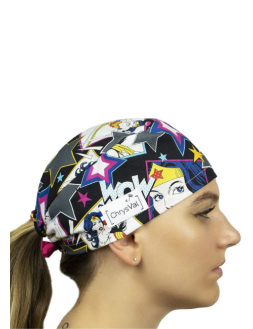 Medical Cap pink flamingos 100% coton Chrysval (211-215)