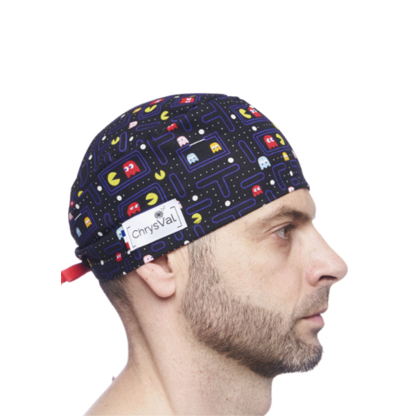 Short medical scrub cap "Pac-Man" 100% cotton CHRYSVAL (211-899)