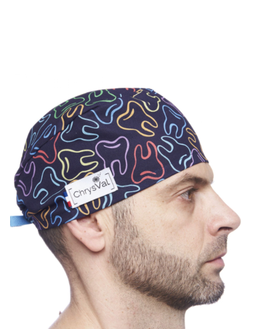 Short medical scrub cap "Pac-Man" 100% cotton CHRYSVAL (211-899)