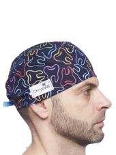 Short medical scrub cap "Pac-Man" 100% cotton CHRYSVAL (211-899)