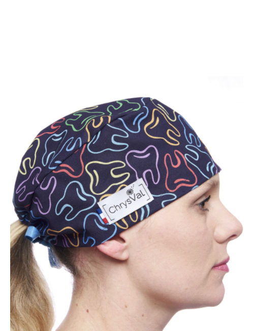 Short medical scrub cap "Pac-Man" 100% cotton CHRYSVAL (211-899)