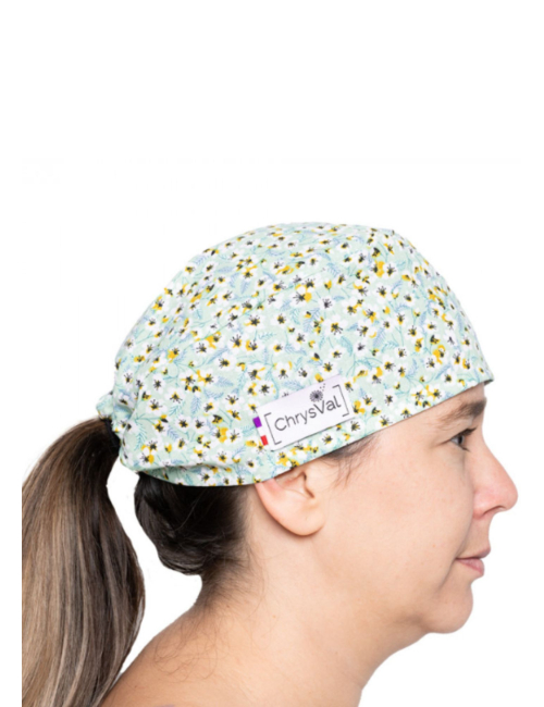 Calot médical court "Amandine" 100% coton CHRYSVAL (211-1014)