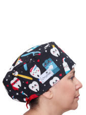 Long medical scrub cap "Mega Dent" 100% cotton CHRYSVAL (211-1076)