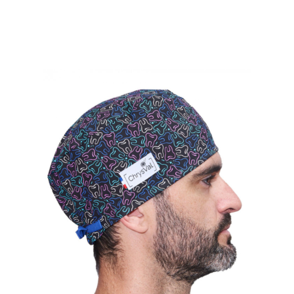 Long medical scrub cap "Détartrage" 100% cotton CHRYSVAL (211-1087)