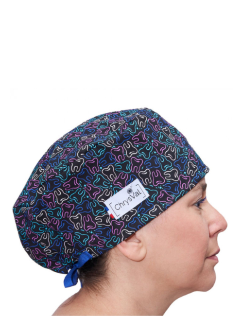 Long medical scrub cap "Détartrage" 100% cotton CHRYSVAL (211-1087)
