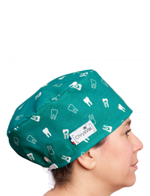 Long medical scrub cap "Dentition" 100% cotton CHRYSVAL (211-1174)