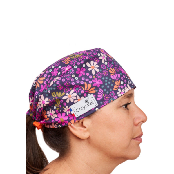 “Clara” Covering Medical Scrub Cap – 100% Cotton – CHRYSVAL MADE IN FRANCE (211-1195)