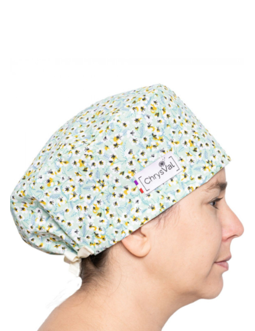 “Azalée” Covering Medical Scrub Cap – 100% Cotton – CHRYSVAL MADE IN FRANCE (211-1303)