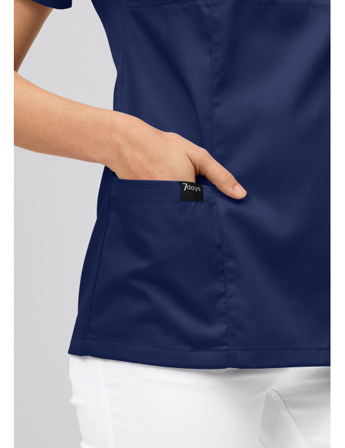 Blouse médicale à boutonnière asymétrique 7DAYS femme "LYON"