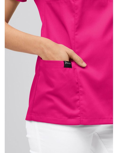 Blouse médicale à boutonnière asymétrique 7DAYS femme "LYON"