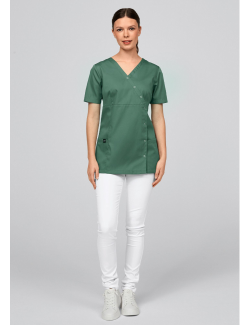 Blouse médicale à boutonnière asymétrique 7DAYS femme "LYON"