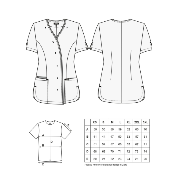 Blouse médicale à boutonnage à pressions dissimulées 7DAYS femme "PARIS"