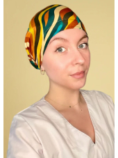 MEDISILK 100% Silk Scrub Caps – Made in France – Perla Dental Pattern on Orange Background (215-001)