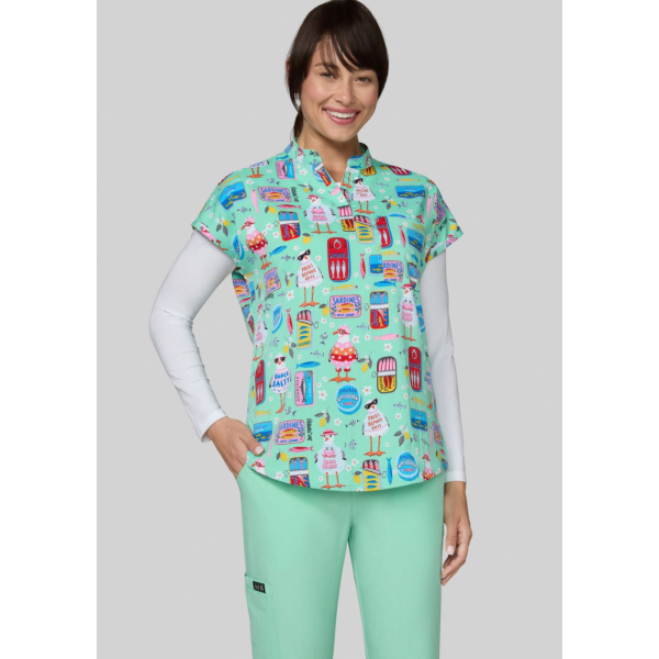 Blouse médicale originale femme "Sardine Tins" (1093PRASRD)
