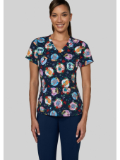 Blouse médicale originale femme "Holiday Cats" (384PRA-HAM)