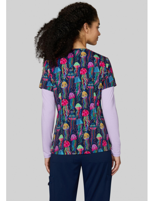 Blusa médica original para mujer "Jellyfish Eyes" (384PRA-JLY)