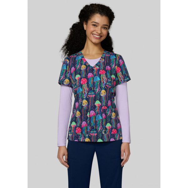Blusa médica original para mujer "Jellyfish Eyes" (384PRA-JLY)