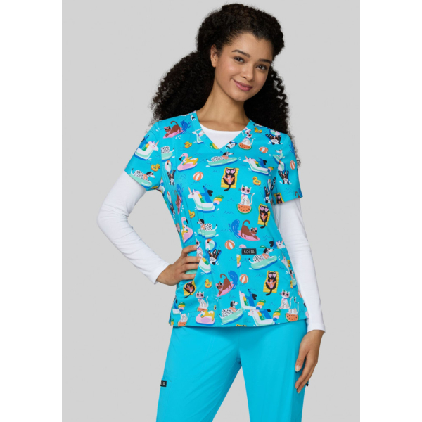 Blouse médicale originale femme "Floaties" (384PR-FTE)