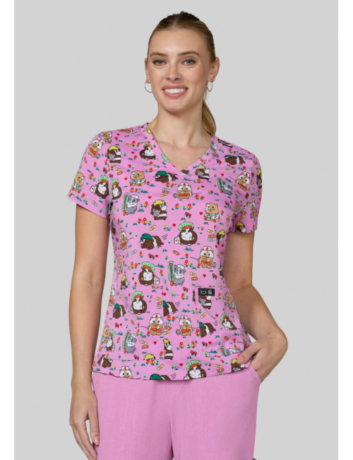 Women's Original Medical Top "Holiday Cats" (384PRA-HAM)
