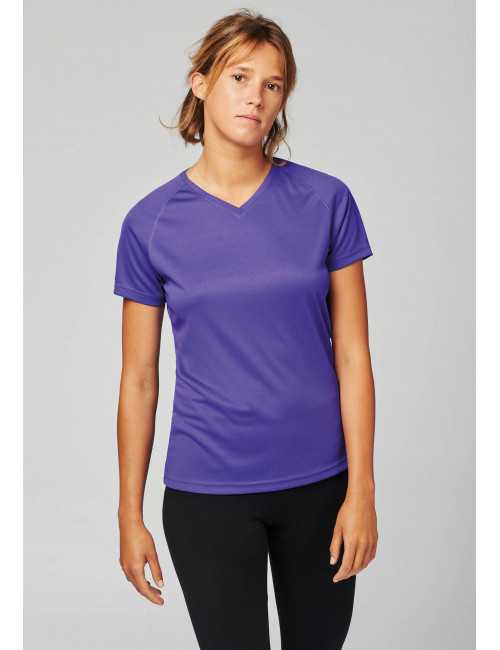 T-shirt de sport manches courtes col v femme PROACT (PA477)
