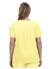Blouse médicale Femme Koi "Aura", 2 poches, collection Cureology (C100) , jaune de dos 
