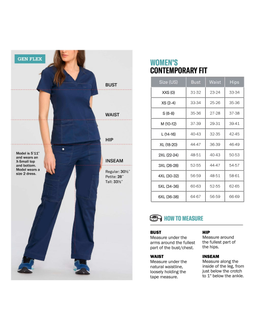 Bata médica de mujer, Dickies, colección "GenFlex" (817455)