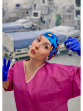 100% SILK MEDISILK SURGICAL CAP MADE IN FRANCE AZUR SAUVAGE (215-005)