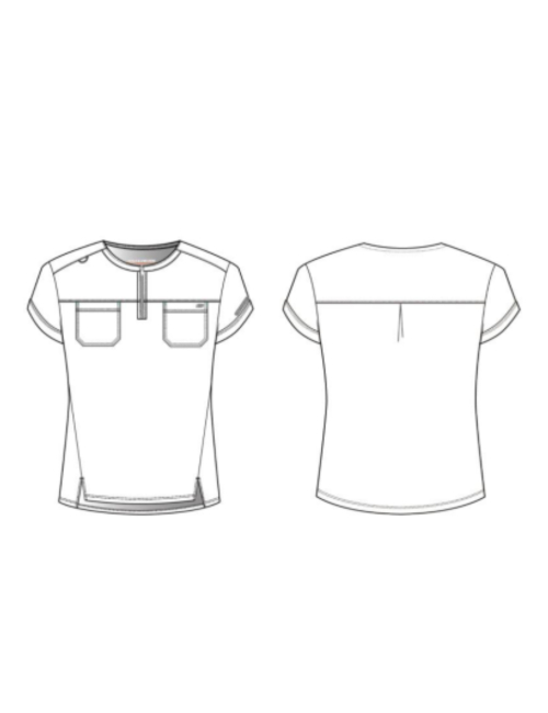 Women's medical blouse with round neck - Skechers "RIP STOP" (SKT284)