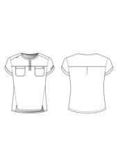 Blusa médica para mujer con cuello redondo - Skechers "RIP STOP" (SKT284)