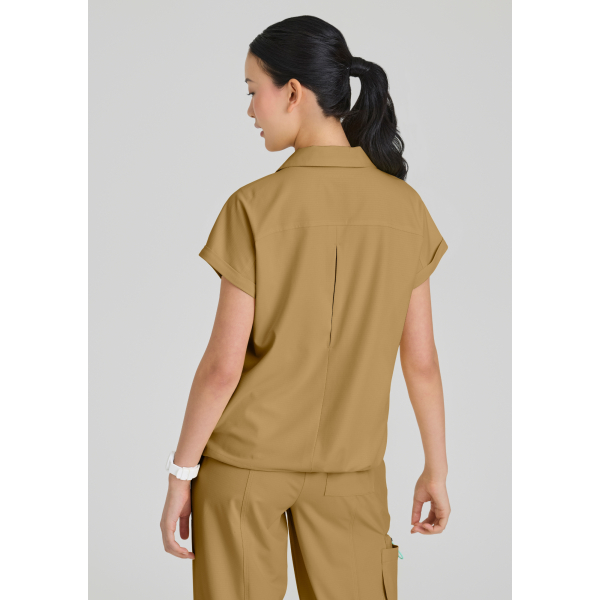 Blusa médica de mujer con cuello de camisa - Skechers "RIP STOP" (SKT276)