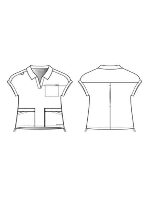 Women's medical blouse with shirt collar - Skechers "RIP STOP" (SKT276)