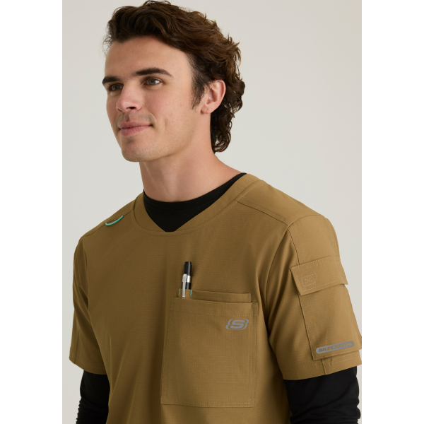 Men's medical scrub top, 3 pockets - Skechers "RIP STOP" (SKT277)