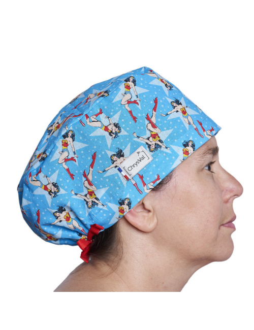 Calot médical couvrant "wonder blue" 100% coton CHRYSVAL MADE IN FRANCE (211-1384)