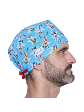 Calot médical couvrant "wonder blue" 100% coton CHRYSVAL MADE IN FRANCE (211-1384)