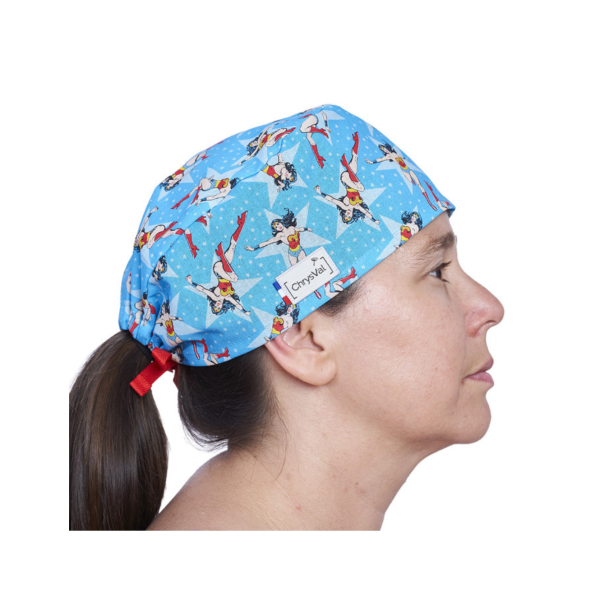 Calot médical court "wonder blue" 100% coton CHRYSVAL MADE IN FRANCE (211-1385)