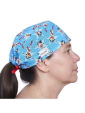 Calot médical court "wonder blue" 100% coton CHRYSVAL MADE IN FRANCE (211-1385)