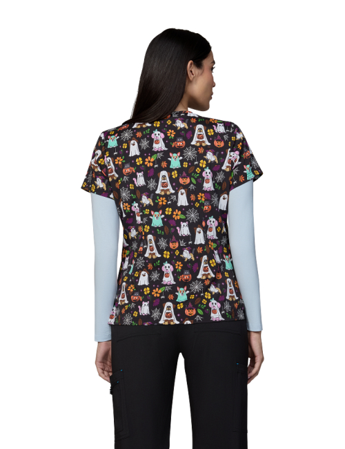 Blouse médicale femme imprimée "Créatures fantomatiques " (384PR-GCR)