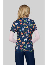 Blouse médicale femme imprimée Noël "Fa La La La La" (384PRA-FAL)
